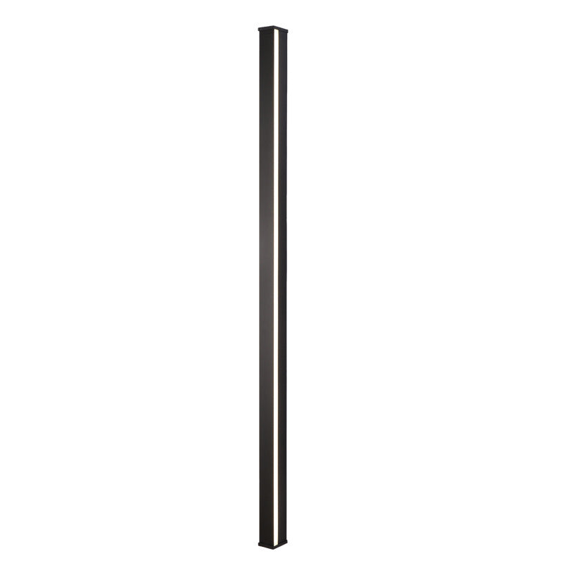 Modern Style Long Strip Shade Wall Sconce Metal 1 Light Sconces in Black for Bedside
