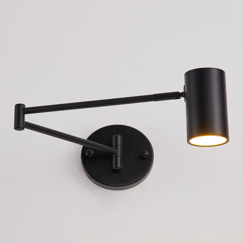 Lámpara de pared ajustable de aluminio electroplacado en la luz de pared cilíndrica de hierro de estilo de lujo moderno