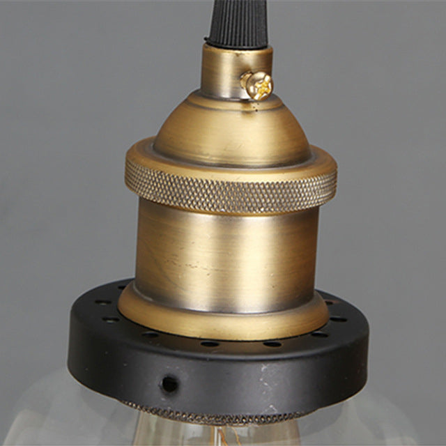 1-Licht-Glasanhängerlampe, industrielles, klares Glas Licht für Wohnzimmer