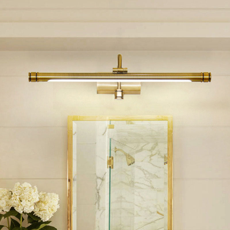 Prononi murali lineari Mid Century Metal 1 Light Sconce Light in Gold Finish