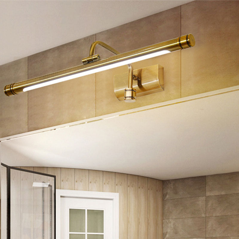 Prononi murali lineari Mid Century Metal 1 Light Sconce Light in Gold Finish