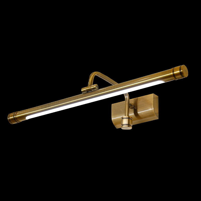 Prononi murali lineari Mid Century Metal 1 Light Sconce Light in Gold Finish