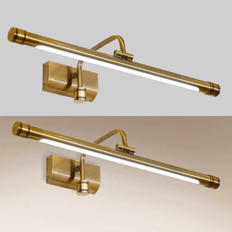 Prononi murali lineari Mid Century Metal 1 Light Sconce Light in Gold Finish