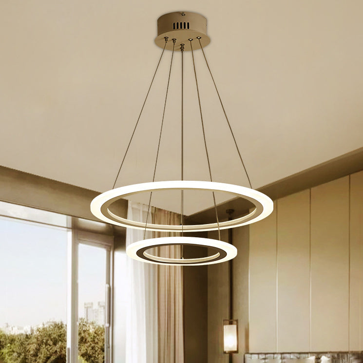 Eigentijdse eenvoudige LED hangende kroonluchter lichte meerlagige hangende lichtkit voor woonkamer