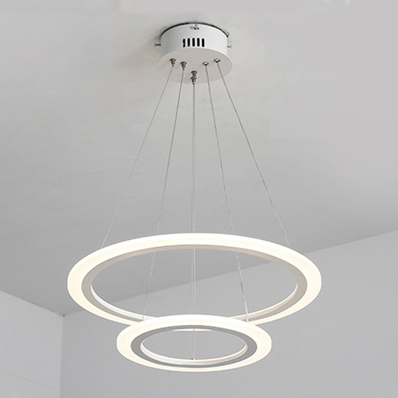 Eigentijdse eenvoudige LED hangende kroonluchter lichte meerlagige hangende lichtkit voor woonkamer