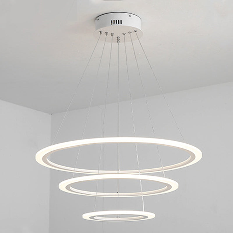 Eigentijdse eenvoudige LED hangende kroonluchter lichte meerlagige hangende lichtkit voor woonkamer