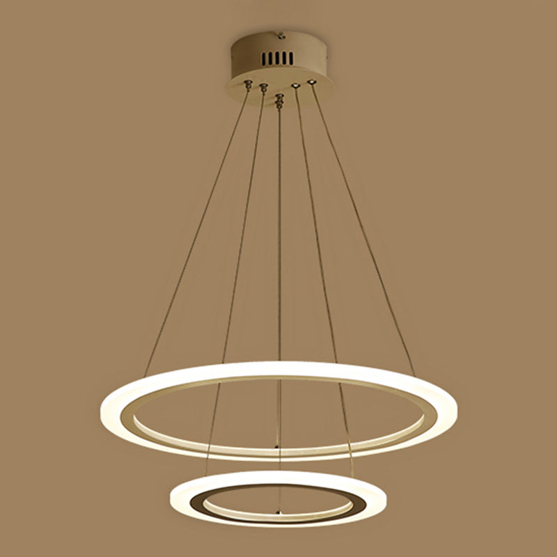 Eigentijdse eenvoudige LED hangende kroonluchter lichte meerlagige hangende lichtkit voor woonkamer