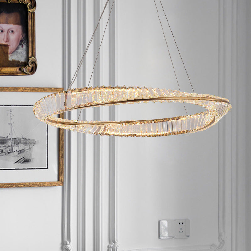 Light Luxury Style Crystal Pendant Lighting LED Hanging Lamp Kit for Dining Room Living Room