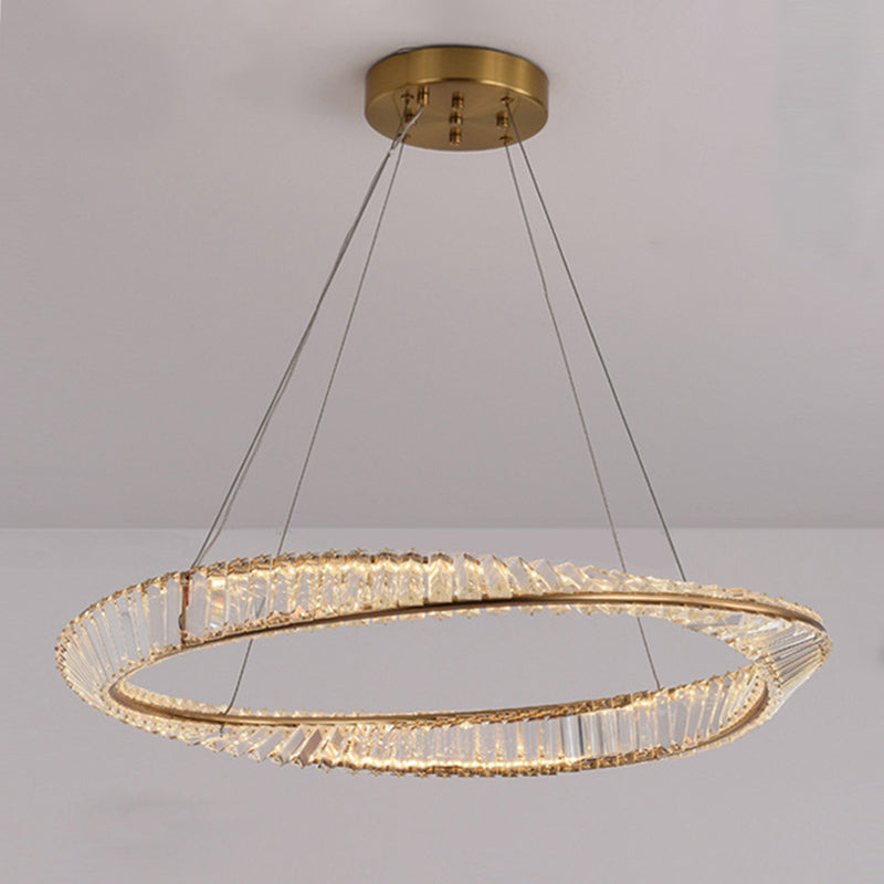 Light Luxury Style Crystal Pendant Lighting LED Hanging Lamp Kit for Dining Room Living Room