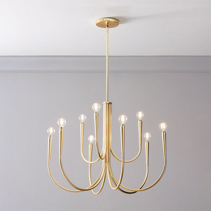 Metaal gebogen armen ophanging hanglamp moderne stijl multi -lichten hangende lamparmaturen