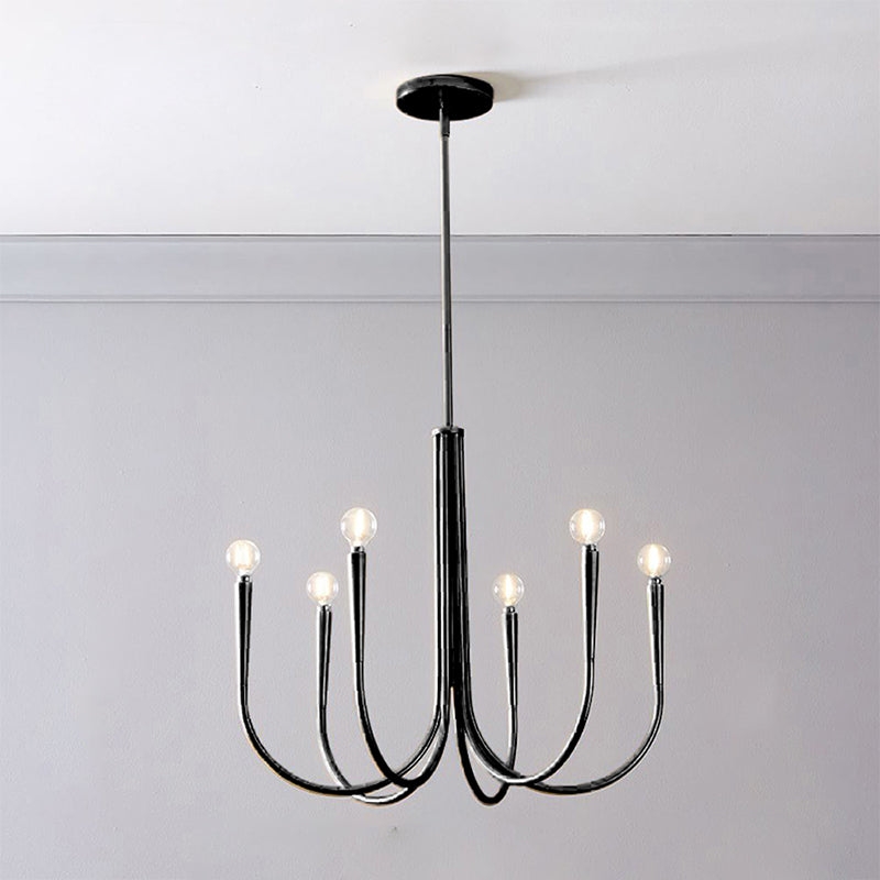 Metaal gebogen armen ophanging hanglamp moderne stijl multi -lichten hangende lamparmaturen