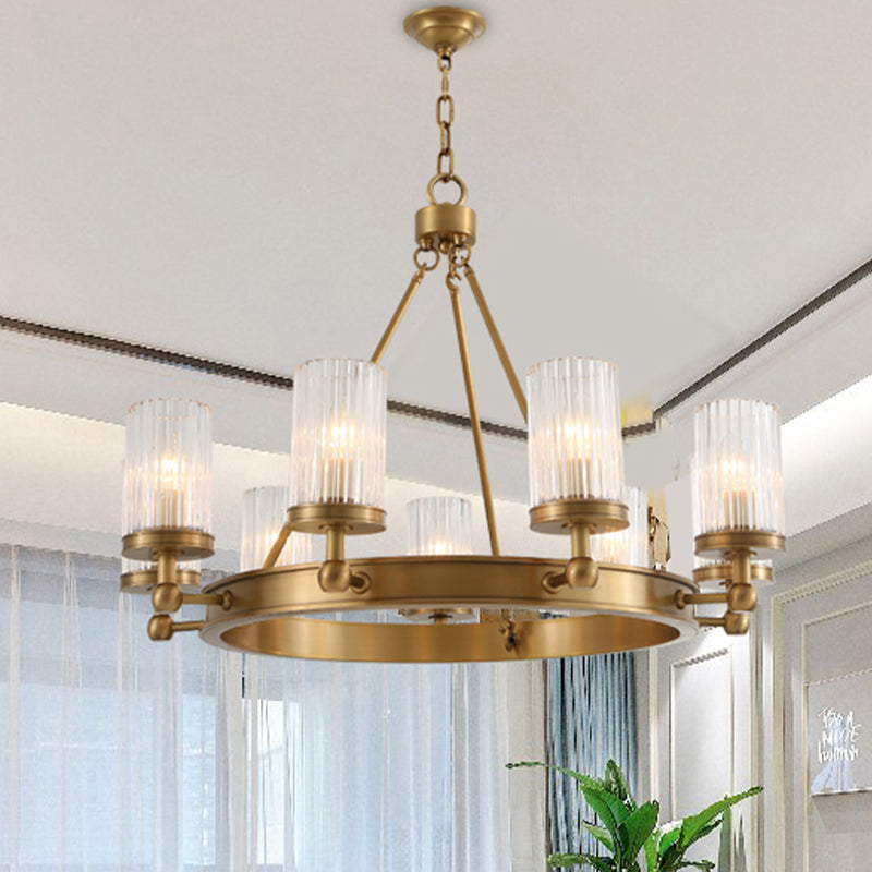 9-lights helder glas kroonluchter hanglamp moderne stijl cirkelvormige hanglampverlichting armaturen