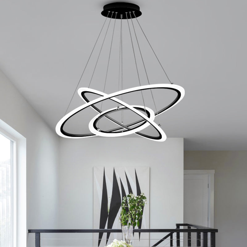 Moderne stijl ring kroonluchter verlichtingsarmaturen multi -lichten metaalhangend plafondlicht