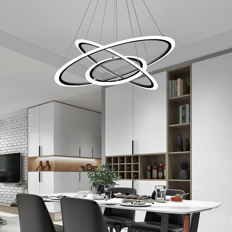 Lampada il lampadario ad anello moderno ad anello in stile luce multi -luci a sospensione del soffitto