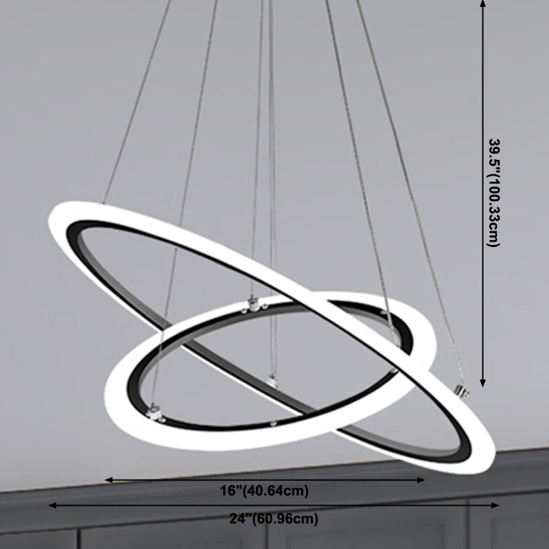 Moderne stijl ring kroonluchter verlichtingsarmaturen multi -lichten metaalhangend plafondlicht