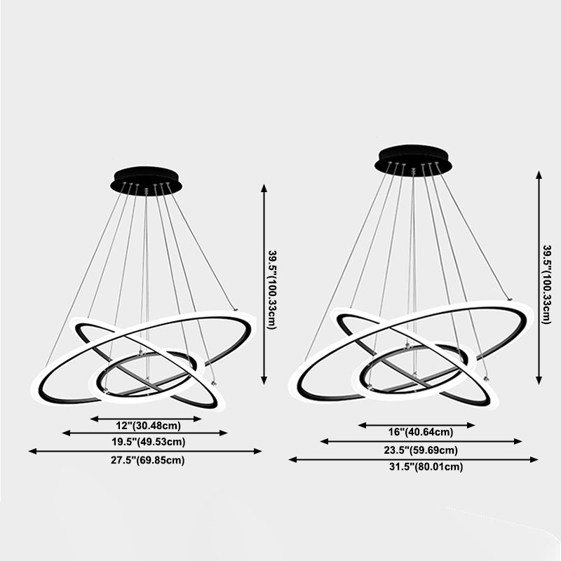 Moderne stijl ring kroonluchter verlichtingsarmaturen multi -lichten metaalhangend plafondlicht