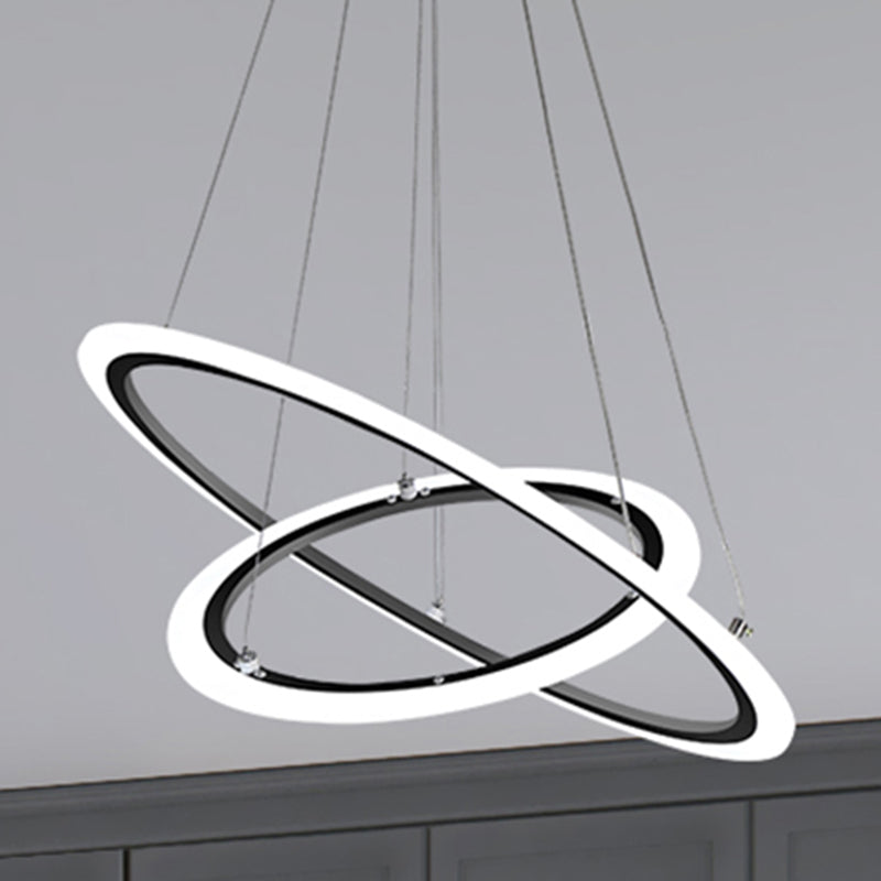 Moderne stijl ring kroonluchter verlichtingsarmaturen multi -lichten metaalhangend plafondlicht