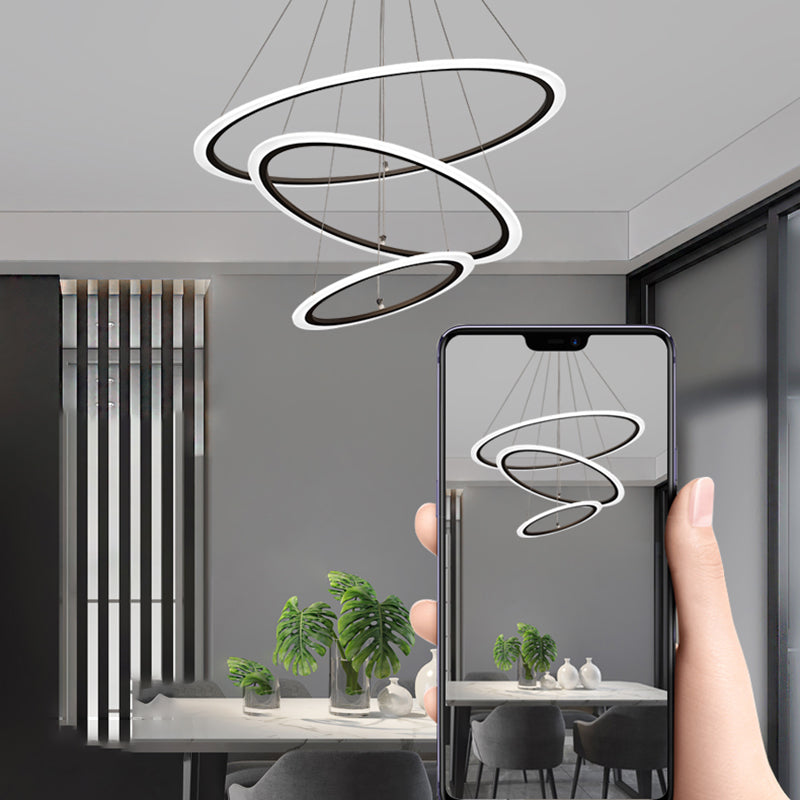 Lampada il lampadario ad anello moderno ad anello in stile luce multi -luci a sospensione del soffitto