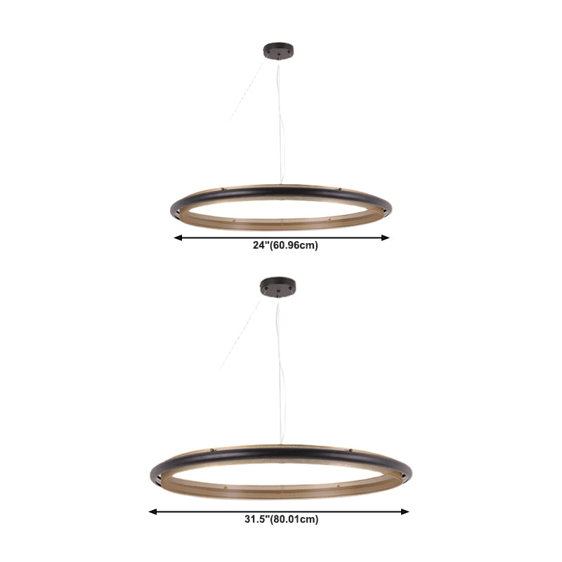 1-Light Ring Hanging Ceiling Light Metal Modern Style Chandelier Lighting Fixtures