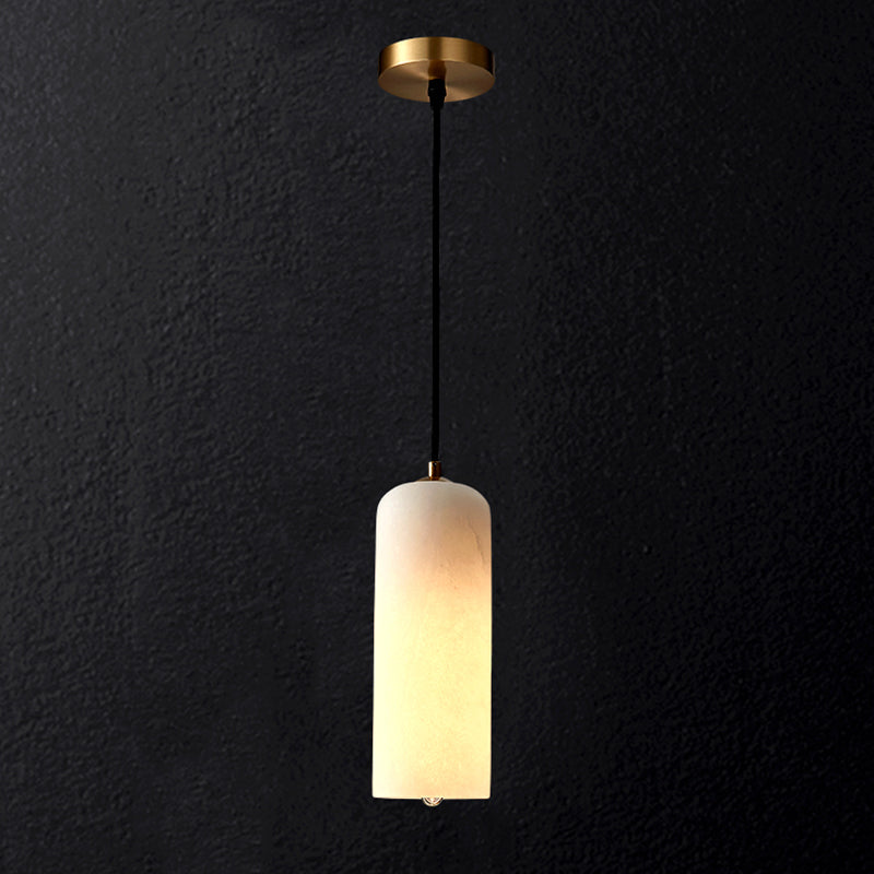 Marble Minimalist Hanging Lamp, Nordic Cylinder Shade Pendant Lighting for Living Room