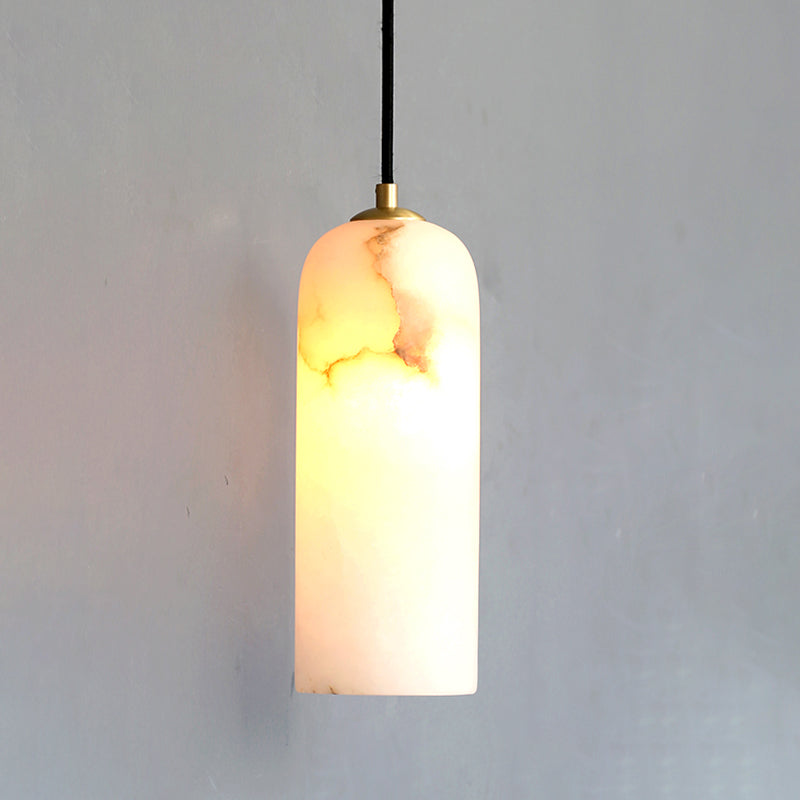 Marble Minimalist Hanging Lamp, Nordic Cylinder Shade Pendant Lighting for Living Room