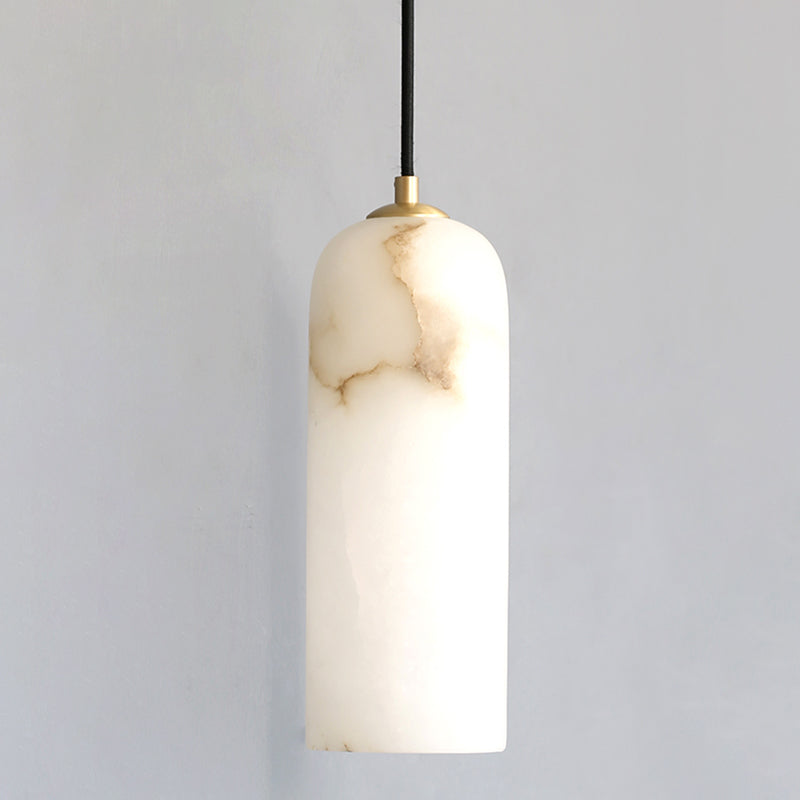 Marble Minimalist Hanging Lamp, Nordic Cylinder Shade Pendant Lighting for Living Room