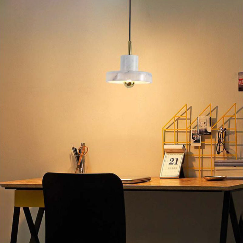 Noordse cilinderschaduw hanglamp, minimalistisch marmer met messing bovenste hangend licht voor woonkamer