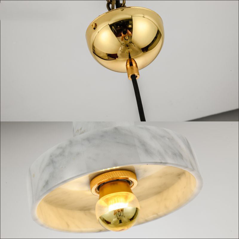 Noordse cilinderschaduw hanglamp, minimalistisch marmer met messing bovenste hangend licht voor woonkamer