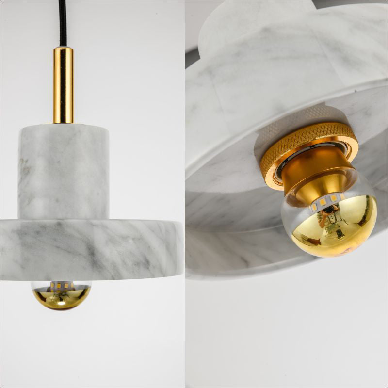 Noordse cilinderschaduw hanglamp, minimalistisch marmer met messing bovenste hangend licht voor woonkamer