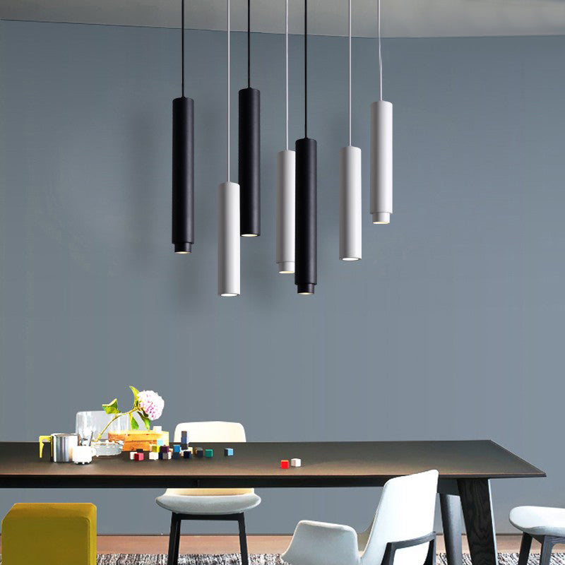 Luces de techo colgantes cilíndricas iluminación colgante moderna para sala de estar comedor