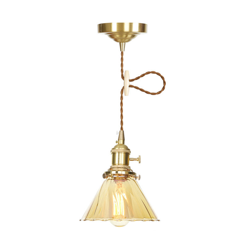 Luci a soffitto a sospensione geometrica industriale a 1 luci di vetro a pendente.