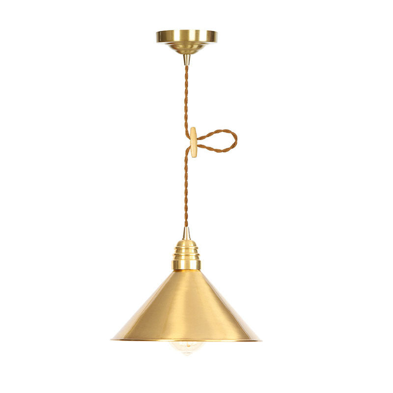 Zeitgenössischer Stil Metal -Runde Anhänger Beleuchtung Leuchten 1 leichte Deckenlichter in Gold