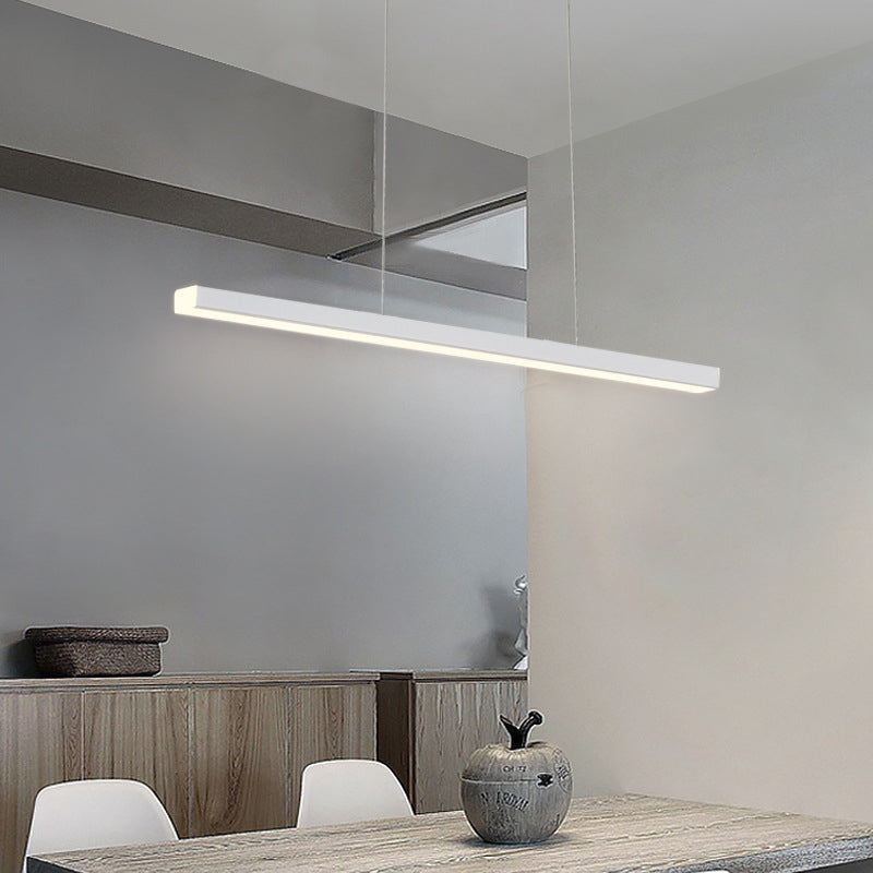 Minimalist Linear Island Pendant Lighting, 1-Light Acrylic Hanging Light for Kitchen Island