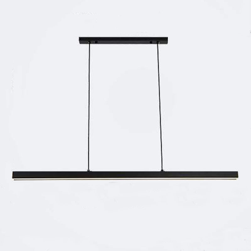 Minimalist Linear Island Pendant Lighting, 1-Light Acrylic Hanging Light for Kitchen Island