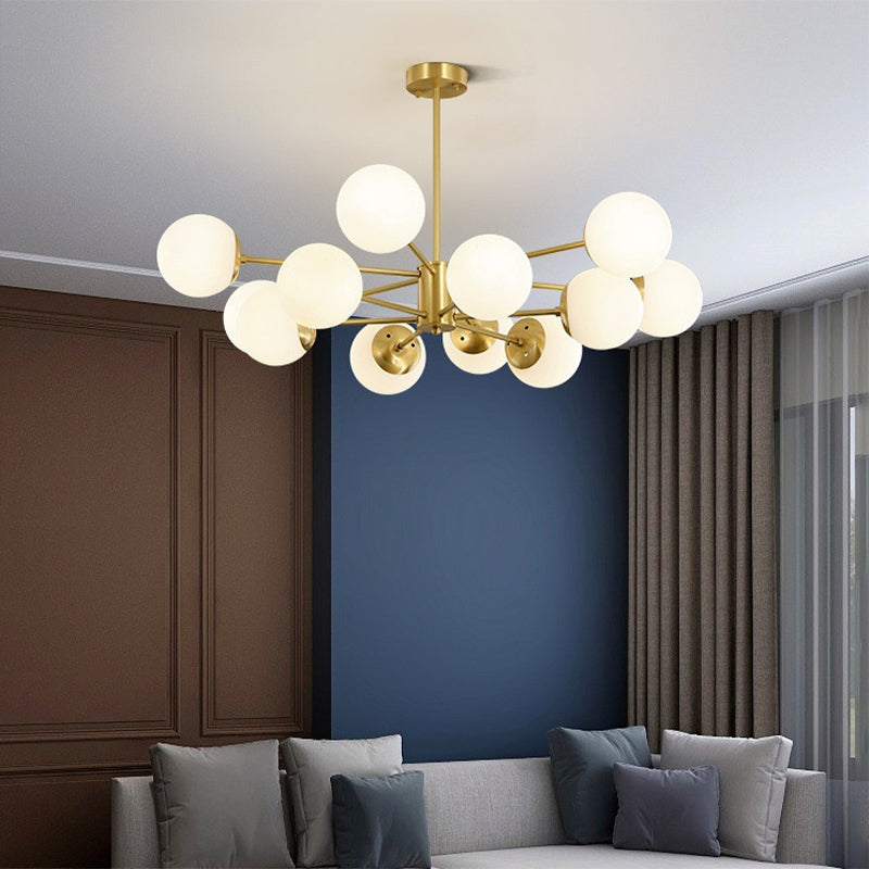 Moderne stijl wit glas kroonluchter verlichting multi -lights bol plafond hanglamp