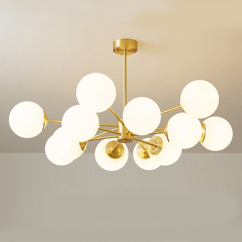 Moderne stijl wit glas kroonluchter verlichting multi -lights bol plafond hanglamp