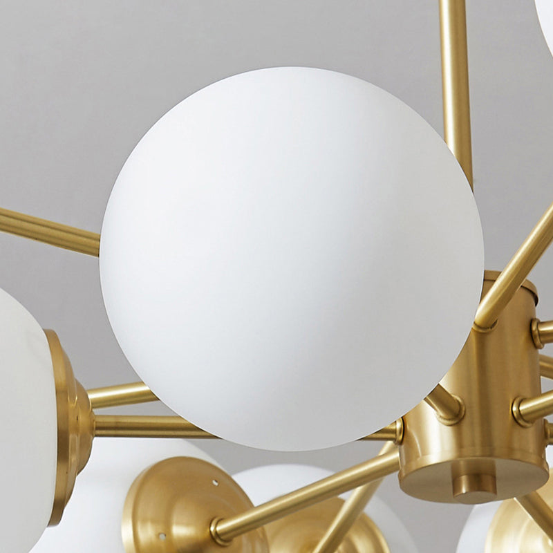 Stile moderno in vetro bianco illuminazione multi luci sfere a sospensione luce a sospensione