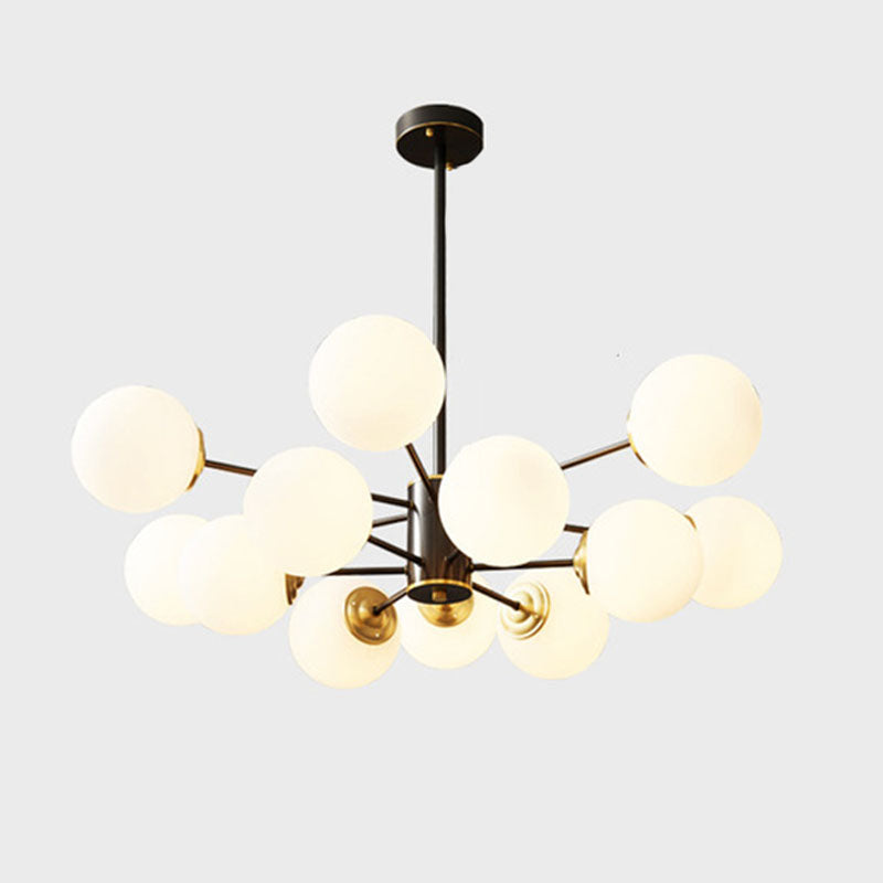 Moderne stijl wit glas kroonluchter verlichting multi -lights bol plafond hanglamp