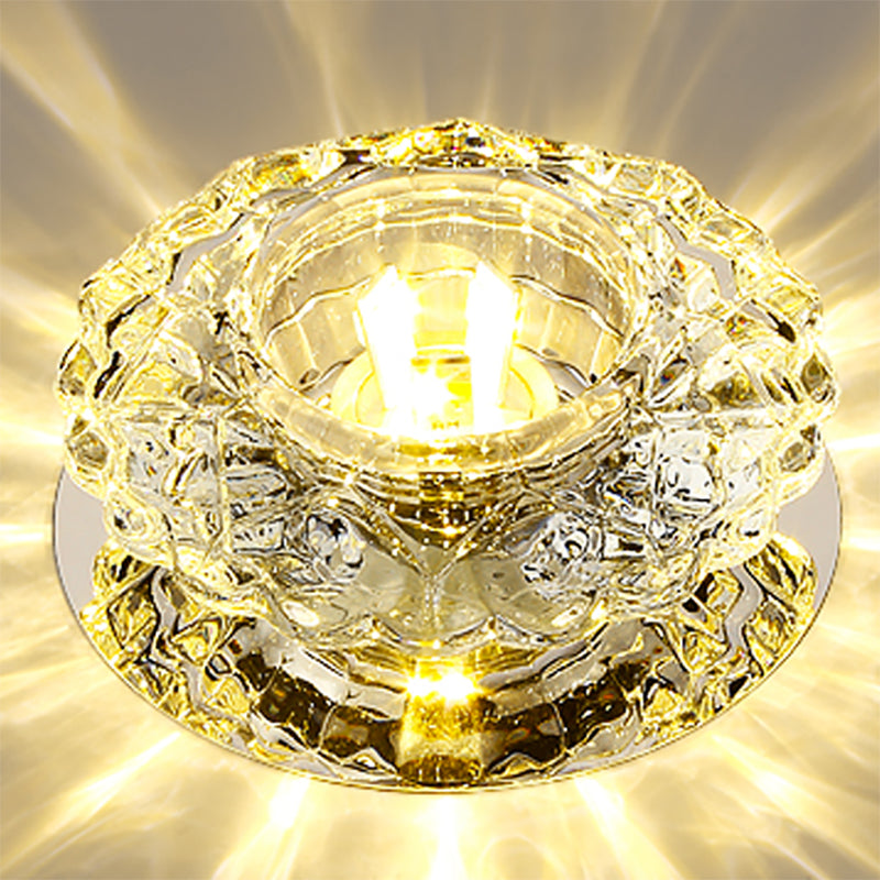 Plafoniera a LED in cristallo Plafoniera moderna da incasso per corridoio con foro 2-3,5 '' dia