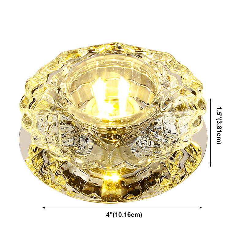 Plafoniera a LED in cristallo Plafoniera moderna da incasso per corridoio con foro 2-3,5 '' dia