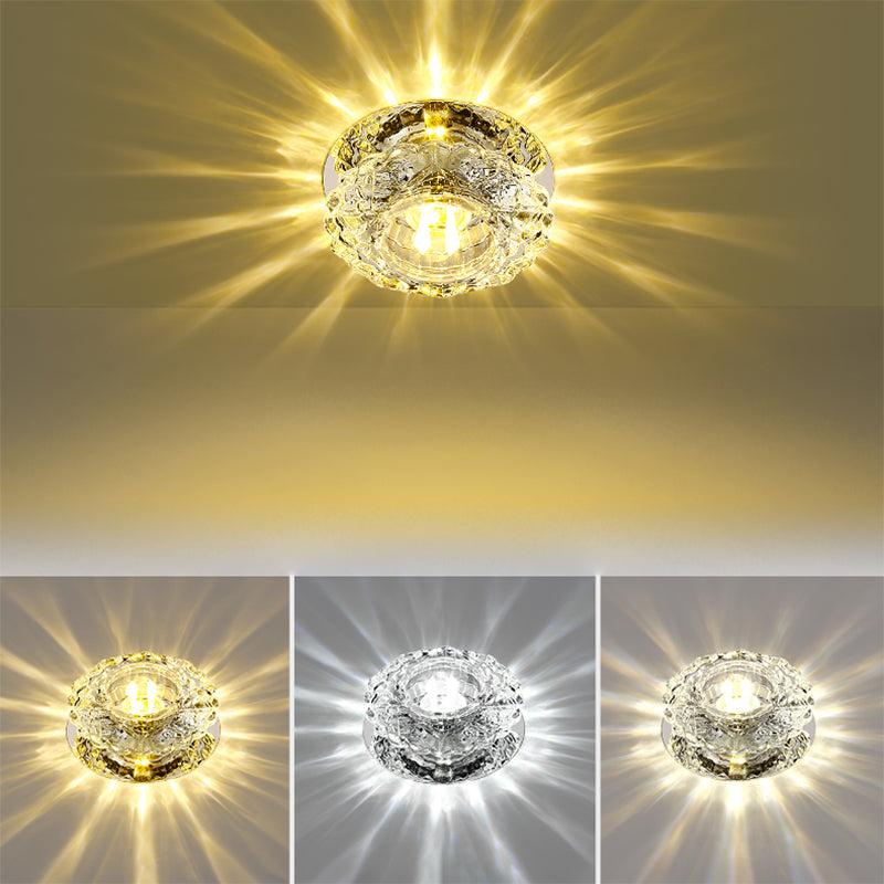 Plafoniera a LED in cristallo Plafoniera moderna da incasso per corridoio con foro 2-3,5 '' dia