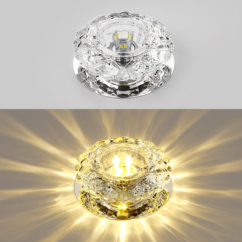 Plafoniera a LED in cristallo Plafoniera moderna da incasso per corridoio con foro 2-3,5 '' dia