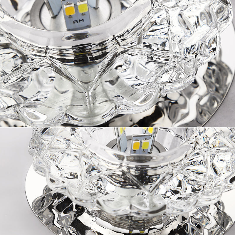 Plafoniera a LED in cristallo Plafoniera moderna da incasso per corridoio con foro 2-3,5 '' dia