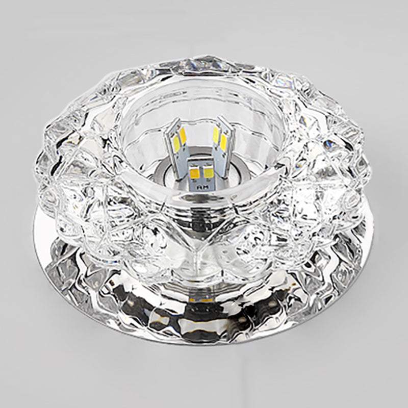Plafoniera a LED in cristallo Plafoniera moderna da incasso per corridoio con foro 2-3,5 '' dia