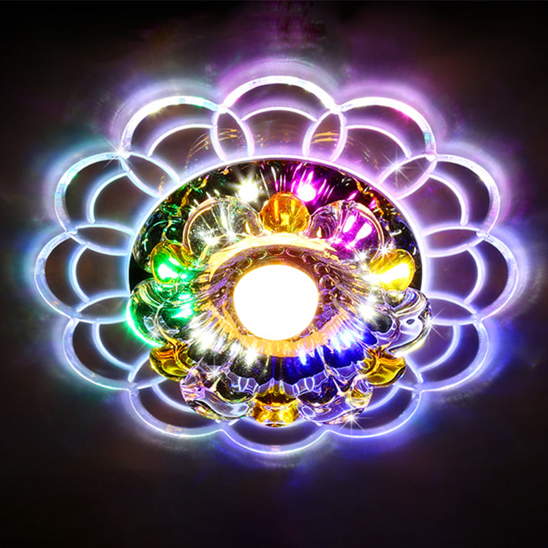 Lampada da soffitto a LED in cristallo Lampada da soffitto moderna per montaggio a incasso con foro 2-3,5 '' Dia