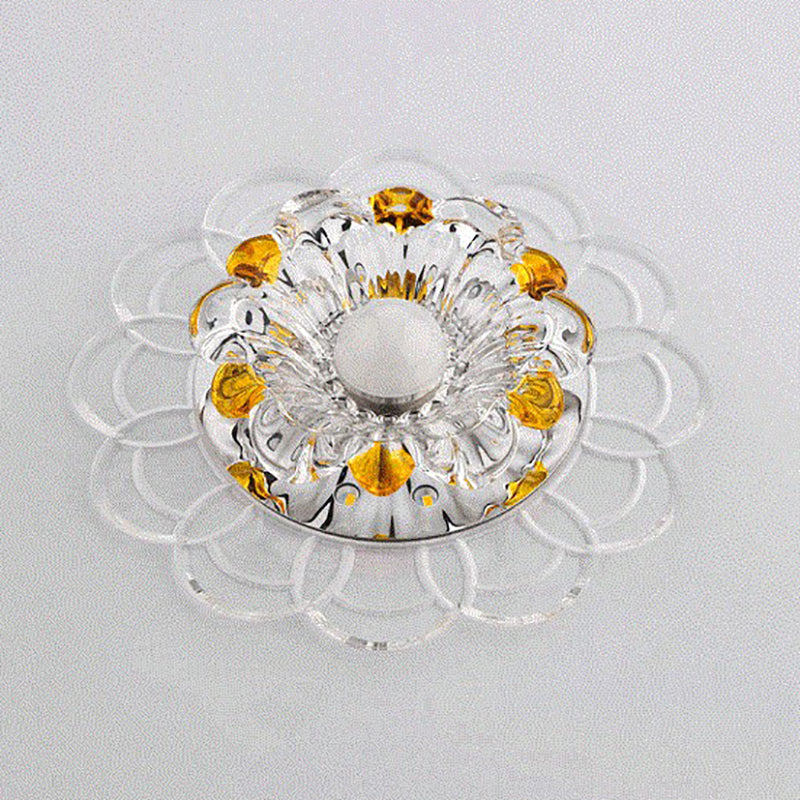 LED-Kristall-Deckenleuchte, moderne Flur-Unterputz-Deckenleuchte mit Loch 2–3,5 Zoll Durchmesser