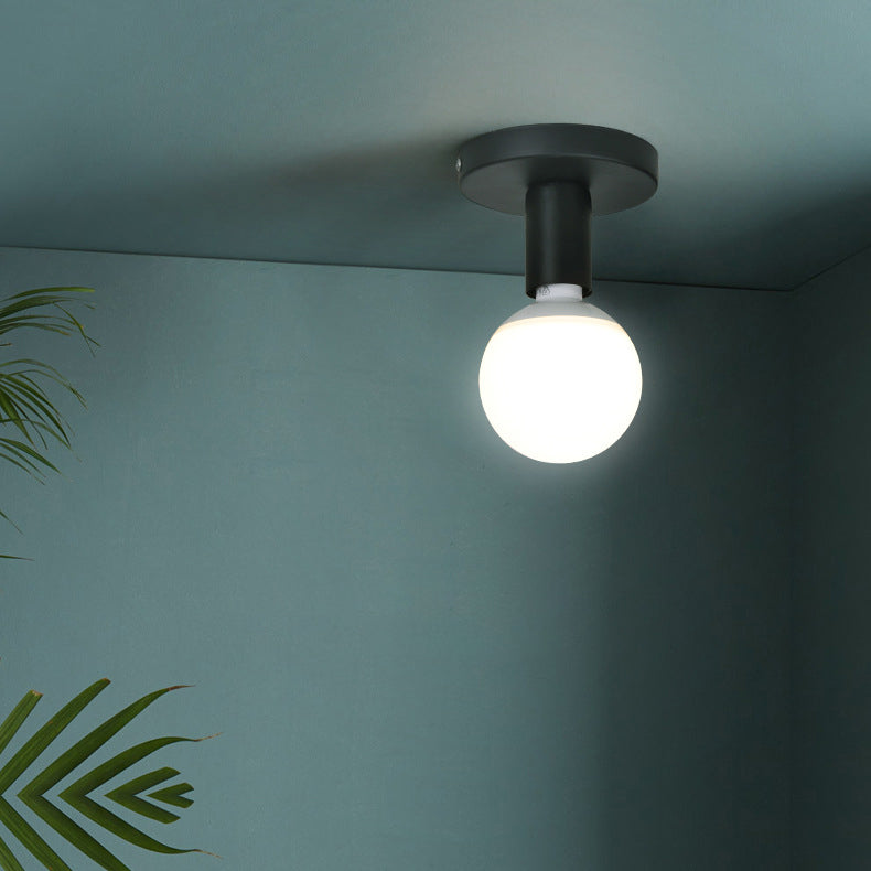 Industrial Flush Mount Light Fixture 1-Light Close To Ceiling Lamp for Restaurant