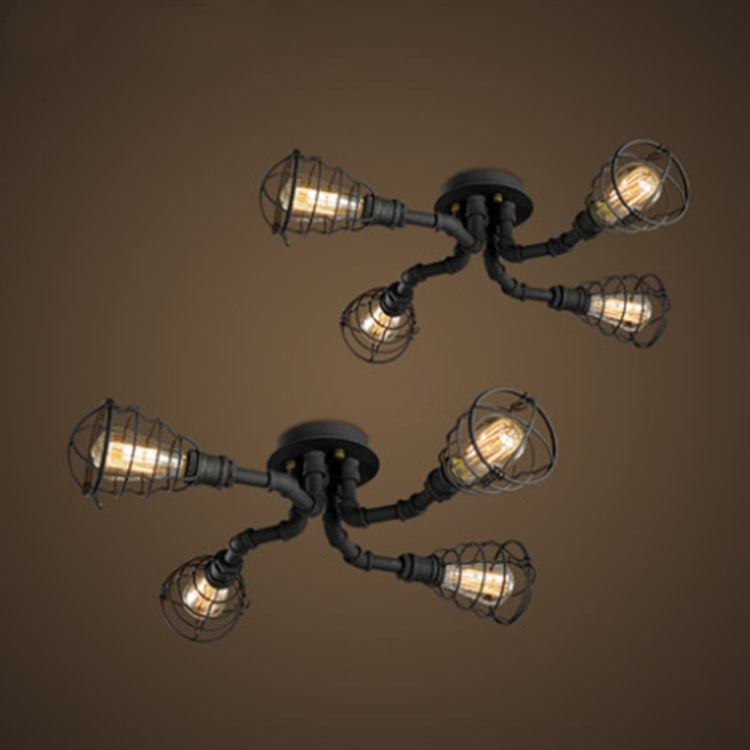 Industrial Flush Mount Light Fixture Multi-Head Ceiling Mounted Lamp with Metal Shade