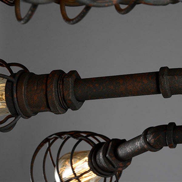 Industrial Flush Mount Light Fixture Multi-Head Ceiling Mounted Lamp with Metal Shade