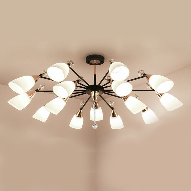 Metaal sputnik kroonluchter verlichtingsarmatuur moderne stijl hangende lamp in het zwart